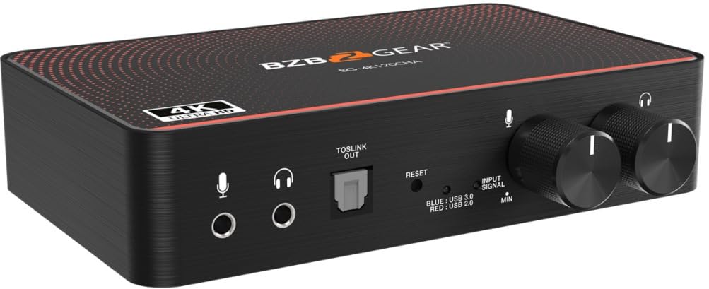 BZBGEAR USB-C 4K120 Video Capture Card with Scaler, HDMI 2.1 Loop Out, Audio & HDR10 to SDR Conversion - BG-4K120CHA