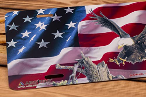 Eagle Flag License Plate, American Flag License Plate, Eagle Front License Plate Made In Usa By Airstrike License Plates (Made Of Metal)-6512 #TOP3