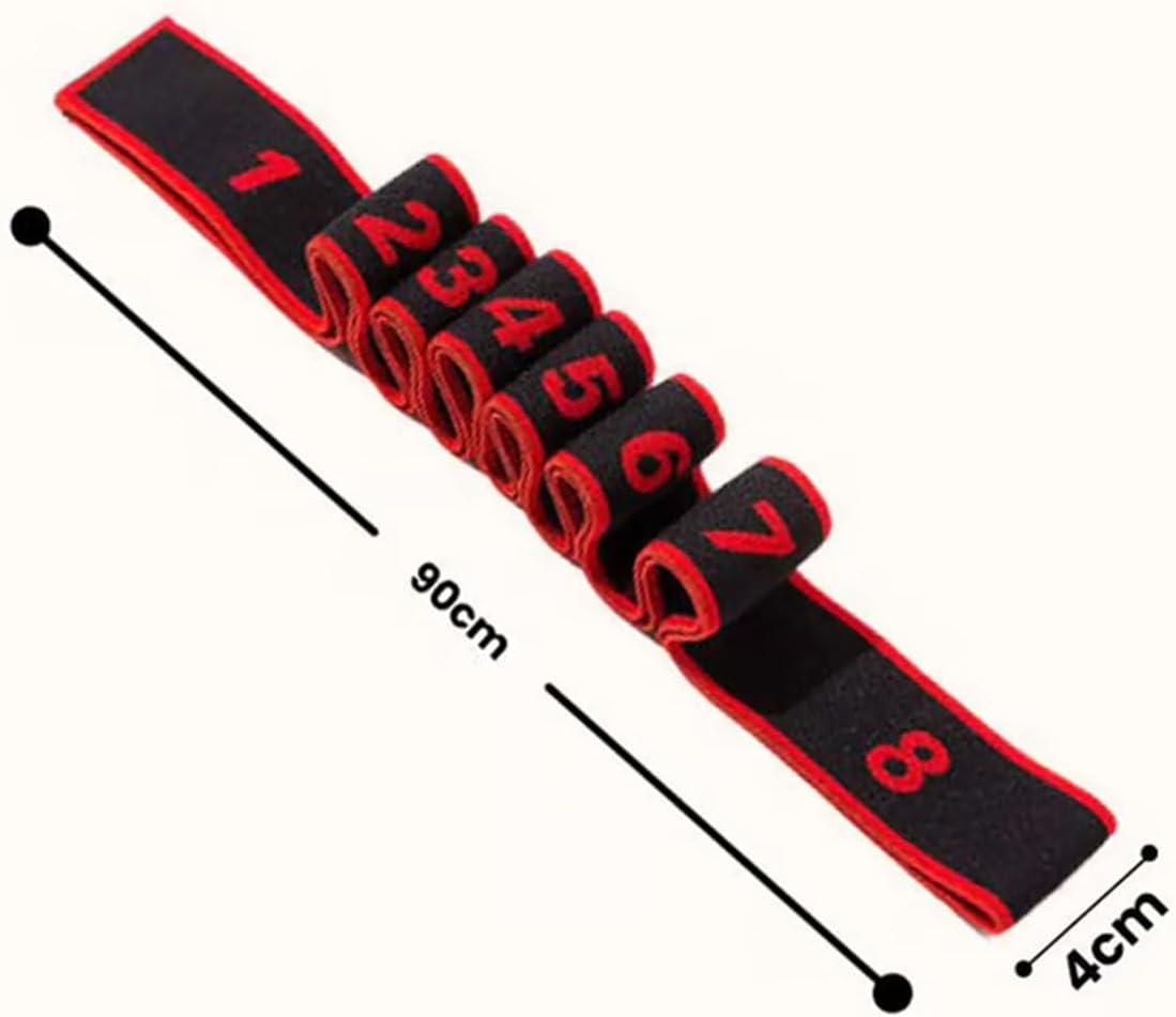 Fitness Resistance Band for Stretching and Yoga, Fashion Puller Exercise, Fitness Resistance Bands with Handles, Adjustable 8 Segment Numbered Resistance Band for Full Body