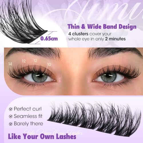 Image of Wispy Fluffy Lash Clusters Natural 10-14MM Short Eyelash Clusters CD Curl