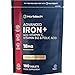 Price comparison product image Iron Tablets High Strength 18mg | Energy Tablets with Vitamin C, B12 & Folic Acid | 180 Count | 6 Months Supply & Vegan | Ferrous Fumarate Supplement for Men & Women | by Horbaach