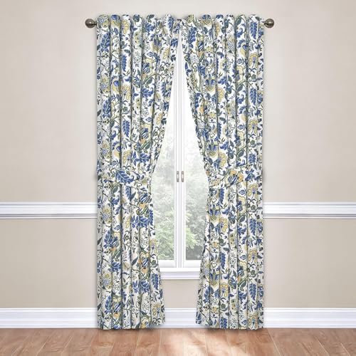 Image of Waverly Imperial Dress Curtain Panel with Tie Back, Porcelain, 52 inch x 63 inch