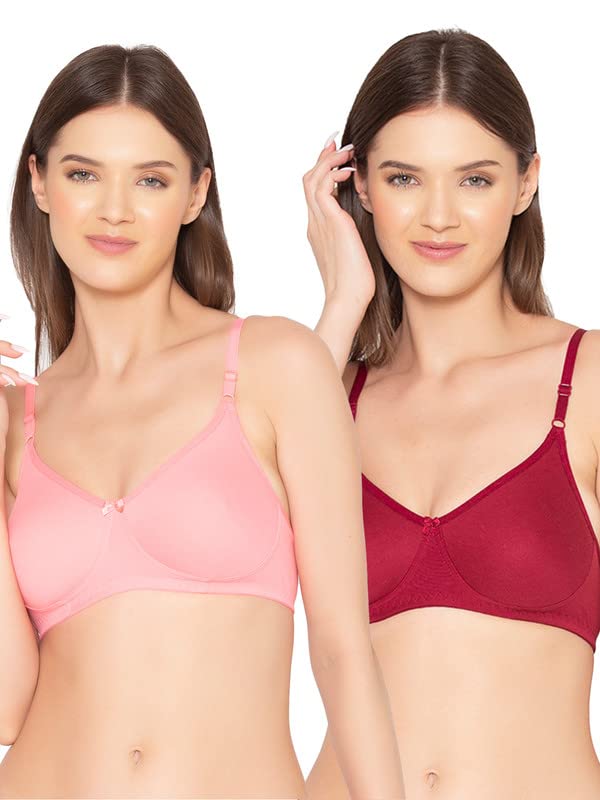 Image of Groversons Paris Beauty Women's Pack of 2 Seamless Non-Padded, Non-Wired Bra (COMB09)