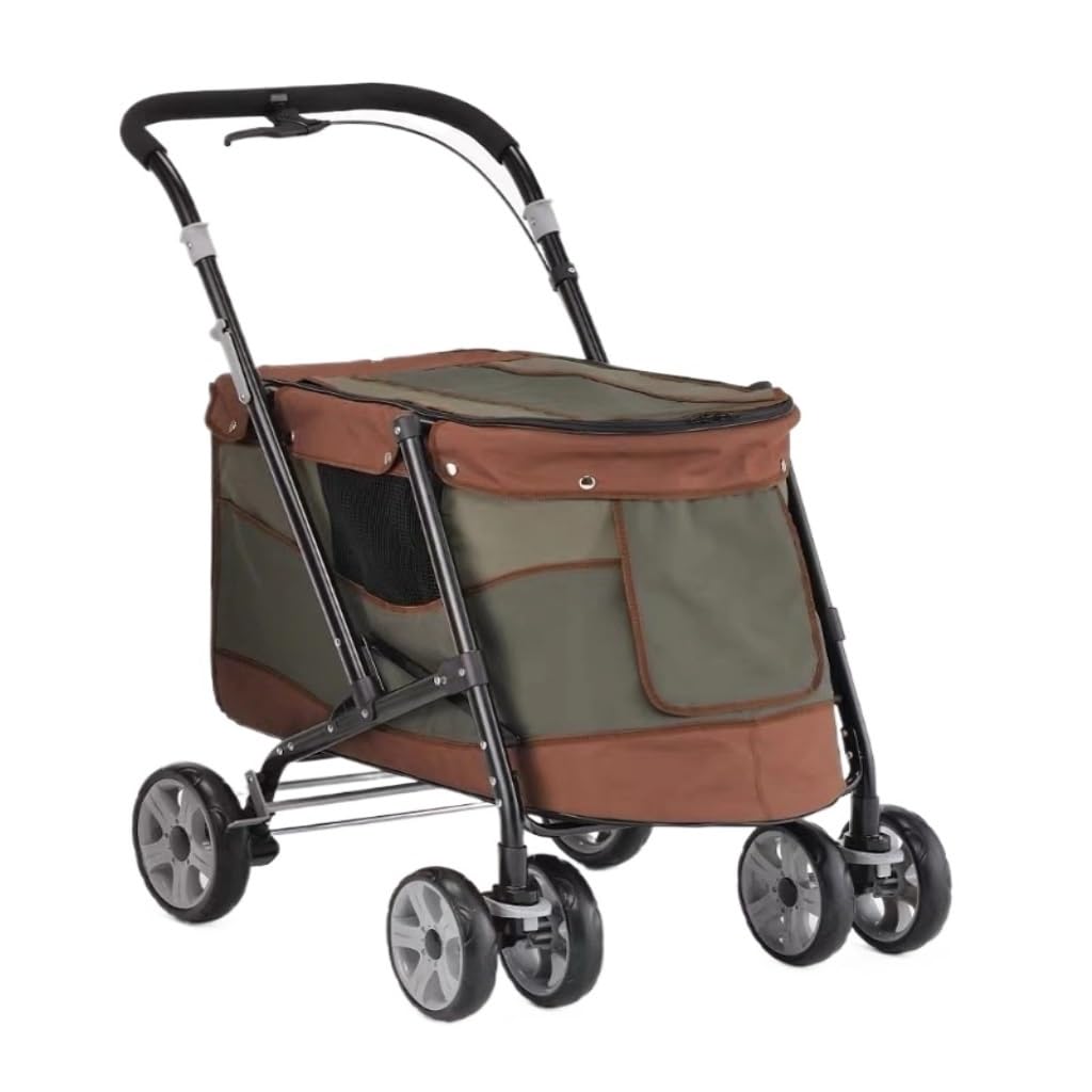 Carrito Para Perros Cochecito For Mascotas, Cochecito For Perros Y Gatos Al Aire Libre, Cochecito Plegable Ligero For Gatos, Cochecito For Perros Mediano Y Pequeño Carritos Para Perros ( Color : Green