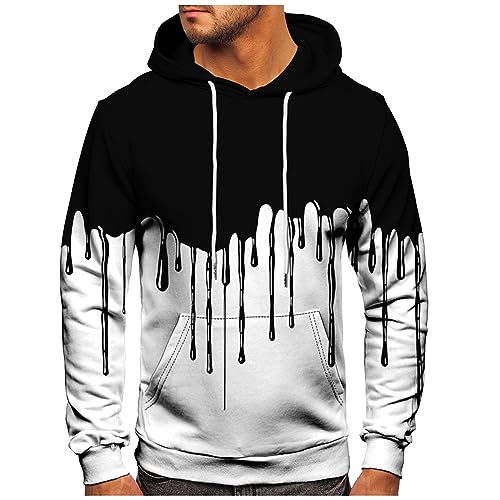 Ymosrh Men's Novelty Print Hoodie Pullover Long Sleeve Drawstring Casual Hooded Sweatshirts, M-6XL