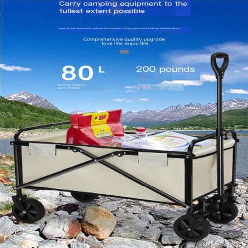 Transportwagen Outdoor-Camper, Faltbarer Camper, Picknick-Auto, Handgezeichneter Trolley, Anhänger, Picknick-Wagen, Tragbarer Outdoor-Wagen Tragbarer Wagen(Black,A) – Bild 6