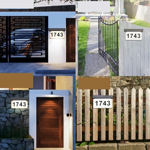 Número de casa LED solar con placa de dirección exterior e impermeable para pared 3