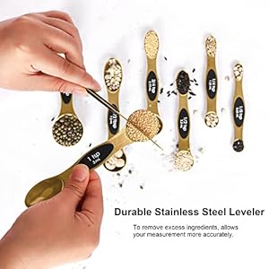 Magnetic Measuring Spoons Set Stainless Steel with Leveler-9pcs Stackable Measuring Cups for Baking-Measuring Cups and Spoon Set Kitchen Gadgets Apartment Essentials Fits in Spice Jars 4 512AsspFXTL. SS300