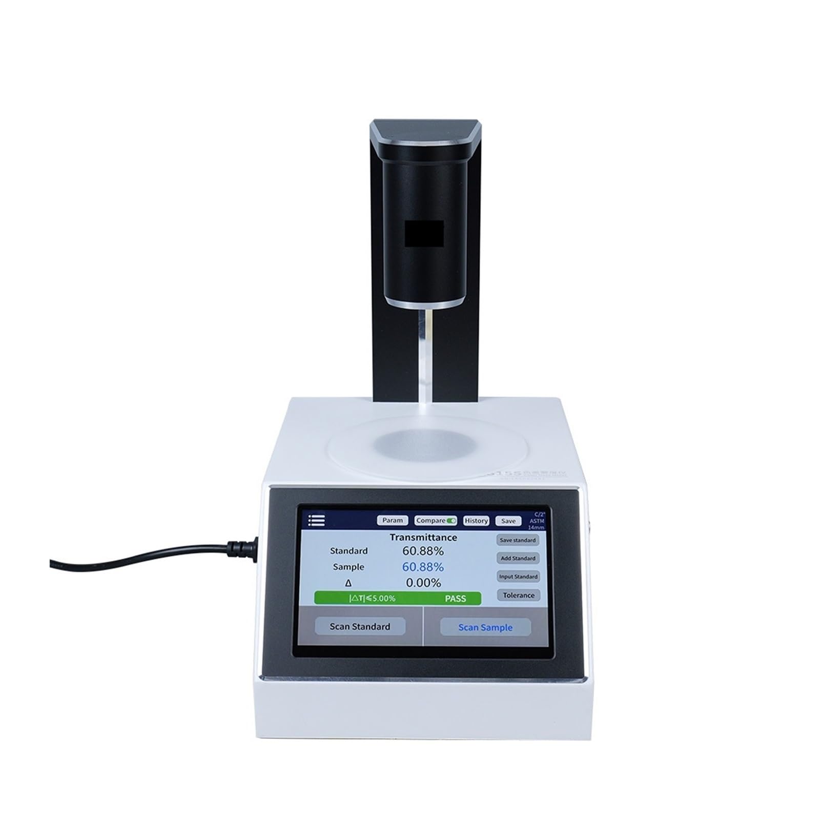 JVDDI LS155 Digital Clarity Color Haze Meter Glass Plastic Film Liquid Transparent Transmittance Measurement Analyzer Haze Meter