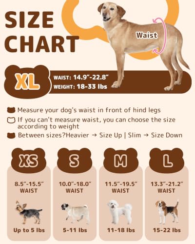 Image of Dono Disposable Pull Up Dog Diapers Female for Large Dog, Size XL, 20 Count | 360 Elastic Waist, Ultra Absorbent Wider Leak-Proof Edges, For Doggy Female in Heat Peeing &Elderly incontinence, Tail Hole