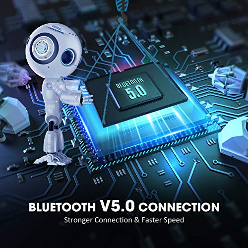 VicTsing (Upgraded Version) V5.0 Bluetooth FM Transmitter for Car, QC3.0 & LED Backlit Wireless Bluetooth FM Radio Adapter Music Player/Car Kit with Hands-Free Calls, Siri Google Assistant