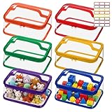 Kiswleon 6pcs Colourful Toy Storage Bags with Handle and Zips,Pvc Clear Storage Bags,9.1 * 6.7 * 3.9inch Waterproof Toy Storage Organiser,Clear Tote Bag for Building Blocks,Kids Small Plush Toys