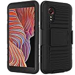 Ailiber Compatible with Samsung Galaxy Xcover 5 Case, Galaxy X Cover 5 Belt Clip Holster with Screen Protector, Kickstand Holder Mounting Plate, Rugged Shockproof Heavy Duty Cover for Xcover 5-Black