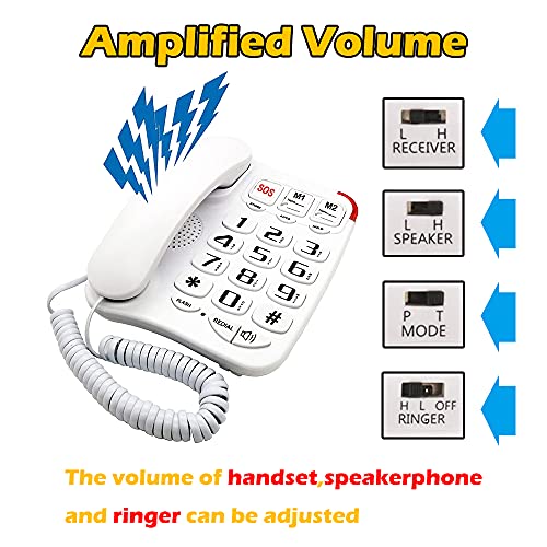 Teléfono con cable para adultos con botones grandes miniatura 3