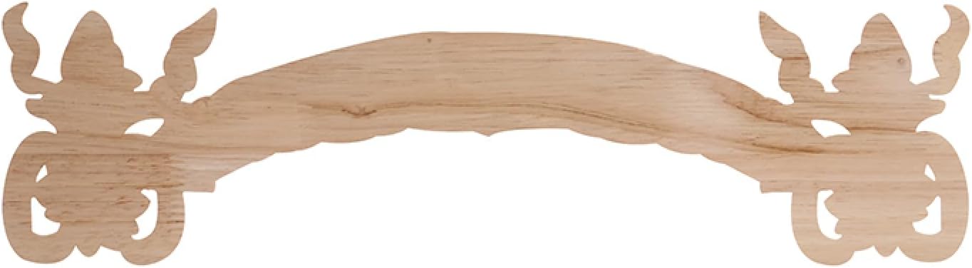 Built in Cabinetry Wood Carving Decal Solid Wood Furniture Decorative Accessories Door Heart Long Flower 30 * 8Cm