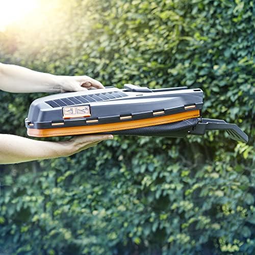 LawnMaster 1400W Electric Lawn Mower with 34cm cutting width, ideal for small to medium sized lawns. With 6 adjustable cutting heights and rear roller for striped finish, 2 year guarantee