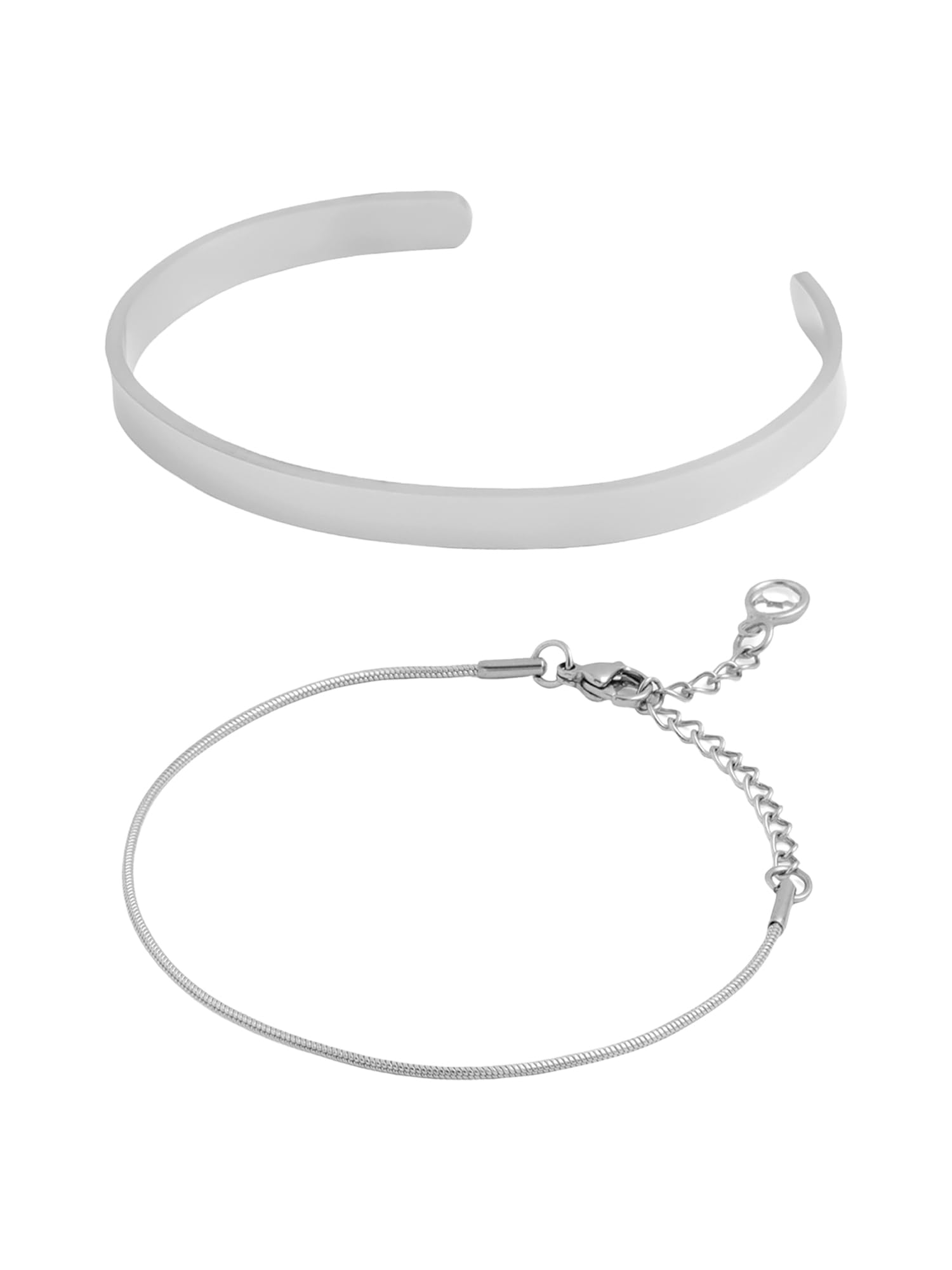 Chrome Viper Collection | Stainless Steel Stacked Kada Bracelets For Men And Boys | Silver Colour | Anniversary Birthday Gifts-image-30