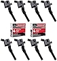 MAS Ignition Coil DG508 & Motorcraft Spark Plug SP479 compatible with Ford 4.6L 5.4L V8 DG457 DG472 DG491 CROWN VICTORIA EXPEDITION F-150 F-250 MUSTANG LINCOLN MERCURY EXPLORER (Set of 8 )