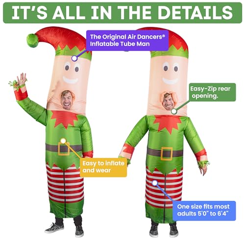 Image of LookOurWay Inflatable Tube Man Costume - Wacky Wavy Arm Guy Funny Inflatable Halloween Costume