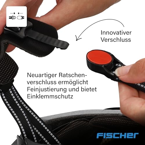 FISCHER Erwachsene Fahrradhelm, Radhelm, Cityhelm Urban Plus Chicago, S/M, 52-59 cm, blau, mit integriertem LED-Rücklicht