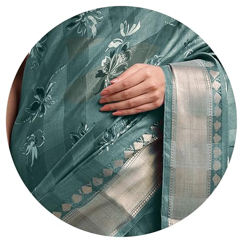 Image of MIRCHI FASHION Women Saree Cotton Blend Kalamkari Printed | Comfortable Office and Regular Daily Use Sari with Unstitched Blouse Piece