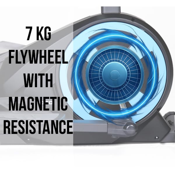 Image of Kobo Elliptical Cross Trainer for Home with 7 Kg Flywheel | Full Body Cardio Workout Machine | Adjustable Resistance | LCD Display | Max User Weight 130 Kg | Silent Belt Drive (EB-1)