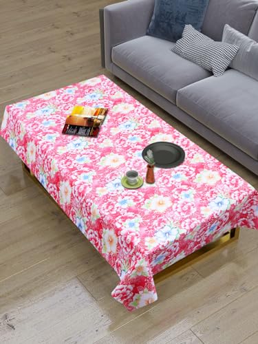 Image of Dakshya Industirs PVC Waterproof Table Cover 36x54 Inch Floral Printed Center Table Cover Washable Plastic Table Sheet Oilproof Dining Table Cover for Coffee Table Living Room Home (Modern Charm)