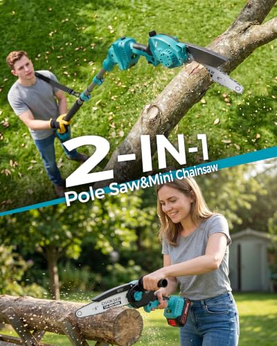 Image of 8 inch Electric Pole Saws for Tree Trimming, 1000W Brushless Motor