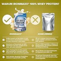 IronMaxx 100% Whey Protein Pulver - Banane Joghurt 500g Beutel | zuckerreduziertes, wasserlösliches Eiweißpulver aus Molkenprotein | viele verschiedene Geschmacksrichtungen – Ansicht 3