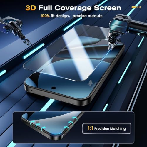 Image of WonRia Pack 2 - Borderless Tempered Glass for Pixel 11 | Pixel 11 Pro 5G Ultrasonic FingerPrint Unlock | Edges to Edge | 9H Premium Screen Glass Protector - Installation kit