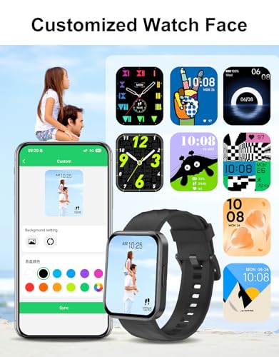 Dakofied Smart Watch (Answer/Make Calls), 1.85" Smart Watches for Men Women Digital Watch Fitness Tracker with 100+ Sport Modes Heart Rate Monitor for iOS Android Phones Waterproof Black - image 6
