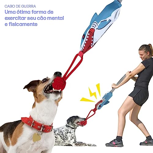 Brinquedo Cães Cabo de Guerra com Corda MADOG Tug Toy Tubarão