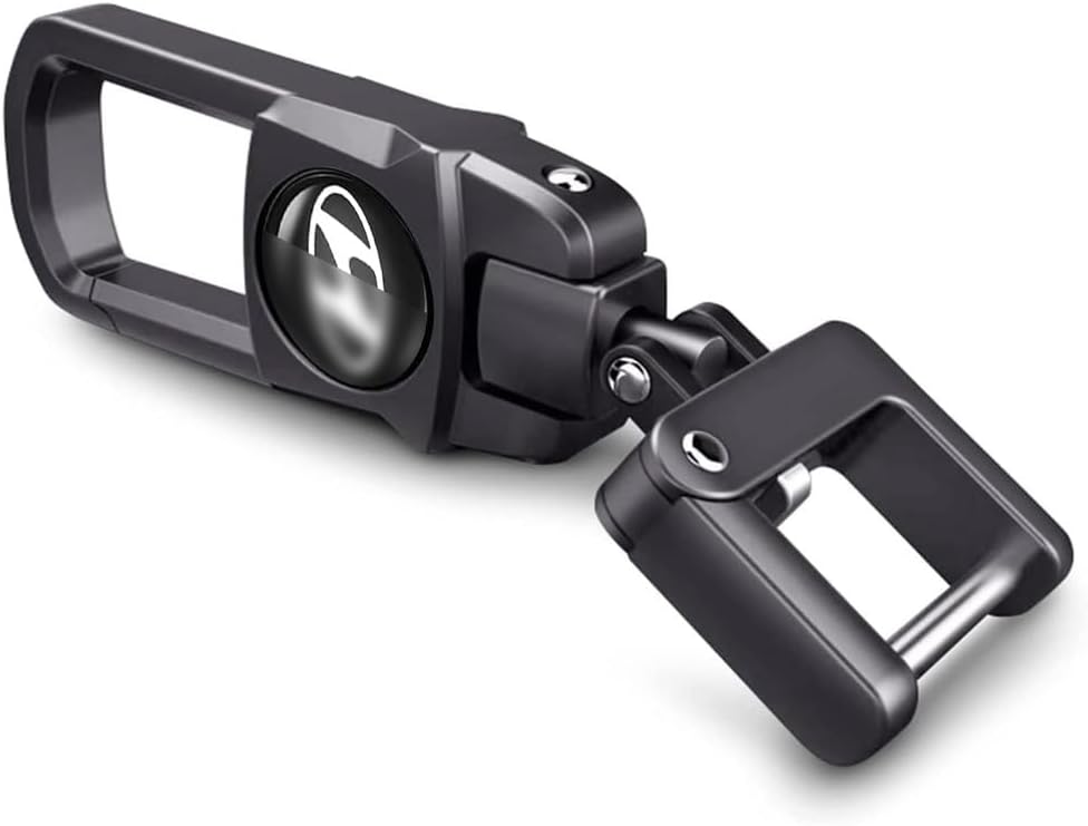 Contacts Heavy Duty Stainless Steel Key Chain Compatible with Hyun-dai Key For Creta Venue i10 Grand i20 Elite Xcent Verna Tucson Elantra Grand i10 Nios | Black