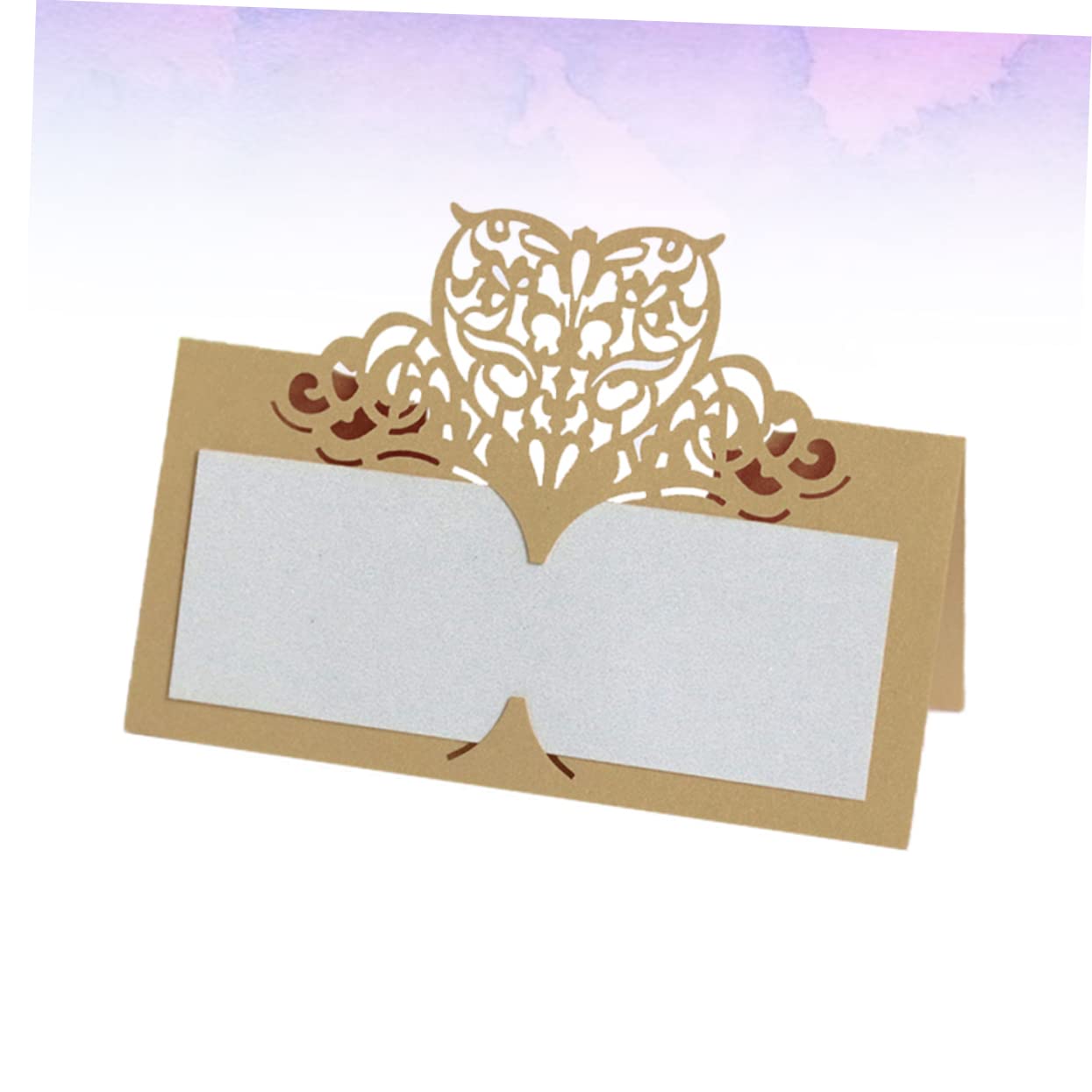 STOBAZA 3 Sets Stabiler Papier Tischkarten Für Hochzeit Party Bankett Beige Golden Finish 50 Stück * 3