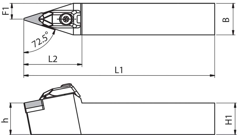 Kyocera DVVNN 2020K16, Indexable Turning Holder