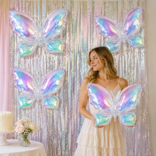 Image of Iridescent Bow Foil Balloons