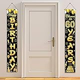💐【60 Años Cumpleaños Decoración】Los brillantes extra 60 cumpleaños pancartas son ideales para la decoración de la fiesta del 60 años cumpleaños, la decoración de la puerta de bienvenida del 60 años cumpleaños y agregaron una hermosa característica de entrada a la fiesta. Incluso puede colgar la bandera de la pancarta de cumpleaños en la pared de la puerta, el techo de la habitación del jardín, etc.