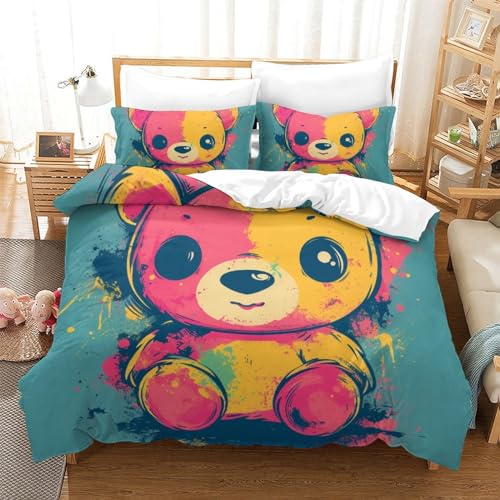 Housse de couette avec fermeture éclair 260x220 pour lit king size d'ado - 2