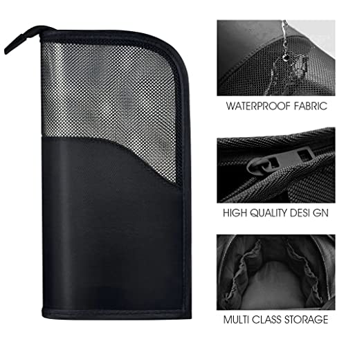 Image of MAYCREATE 2 in 1 Makeup Pouches for Women Portable Makeup Brush Bag Holder Makeup Brush Pouch Makeup Brush Organizer Travel Makeup Brush Bag for Travel,Black