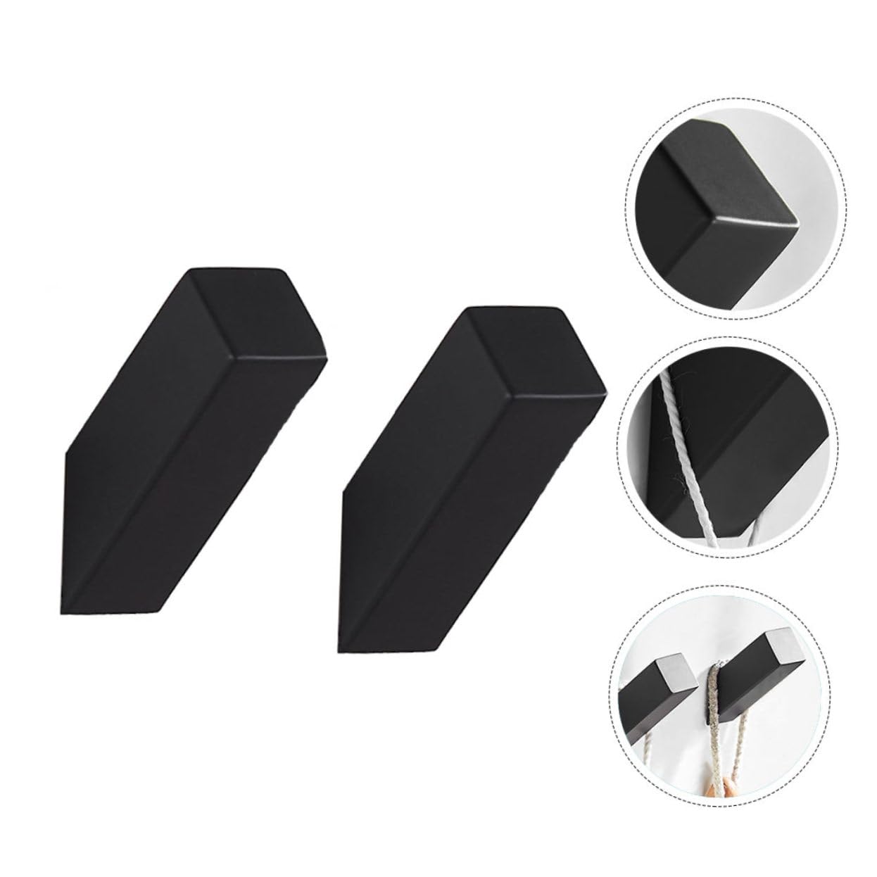 Tofficu 2 Series Gancho De Pared Percheros Individuales Cocina Baño Percheros Decorativos Percha Sencilla Gancho Para Colgar En La Pared Acero Inoxidable Black 2 Piezas*2