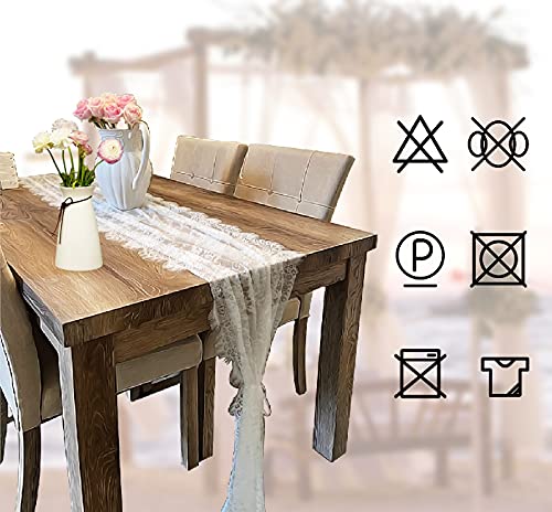 3 Pcs White Lace Table Runner 14 x 120 Inch Embroidered Boho Table Runner for Wedding Party Bridal Shower Decorations Vintage Rustic Table Runners