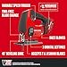 CRAFTSMAN V20 Cordless Jig Saw Kit, 3 Orbital Settings, Up to 2,500 SPM, Battery and Charger Included (CMCS600D1)
