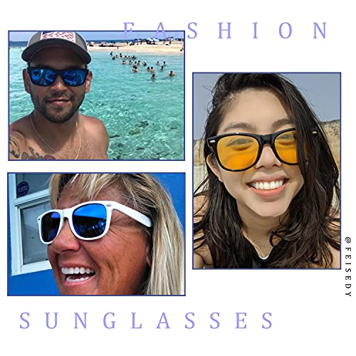 Image of FEISEDY Classic Square Retro Polarized Sunglasses Women Men 80s Sun Glasses Trendy UV400 B1858