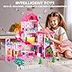 Doloowee Puppenhaus, 3 Etagen Dollhouse, Mädchen DIY Haus mit Zubehör und Puppen,Geschenk für Kinder ab 3 Jahren