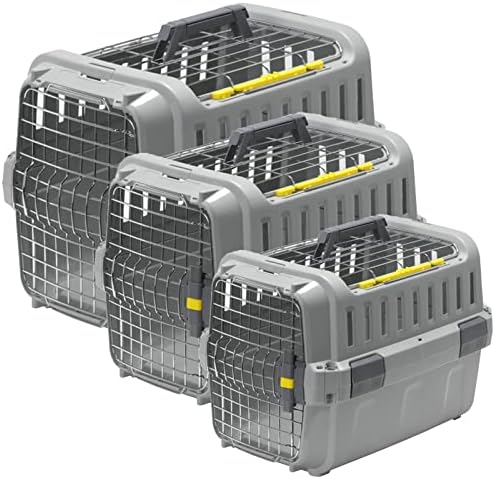 Pet Transporter Cat Dog Sturdy Carrier Crate Two-Door Travel Basket Box 3 Sizes