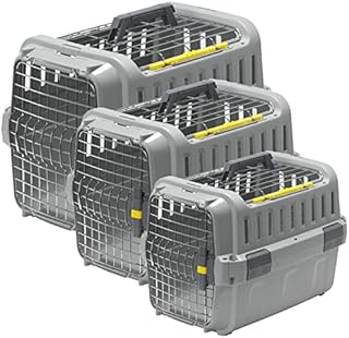 Pet Transporter Cat Dog Sturdy Carrier Crate Two-Door Travel Basket Box 3 Sizes
