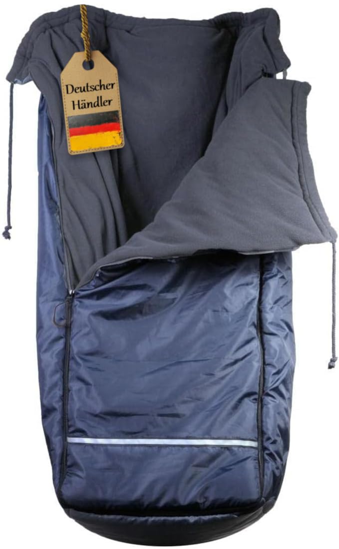 FabaCare Rollstuhl-Schlupfsack ThermoFit 2.0 Polar-Fleece, Größe L | Polar-Fleece trifft passgenaue Größenauswahl | wasserabweisend | Reflexstreifen | leicht zu öffnen, schließen | rutschhemmend