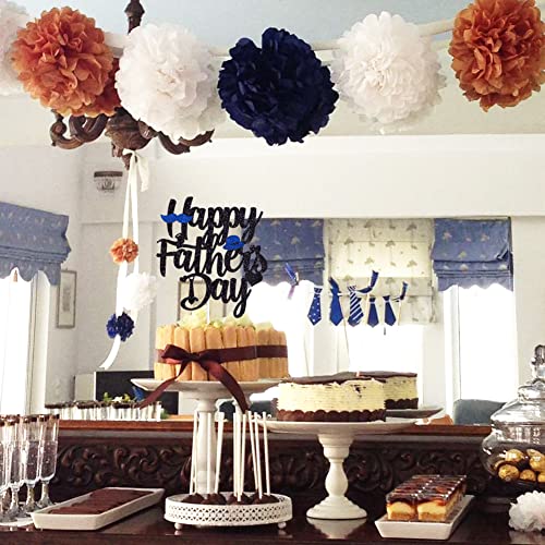 Happy Father's Day Cake Topper Black Glitter Cake Decorations We Love Dad Happy Dad Day Thanks Dad Home Celebrate Party Decor Centerpiece Mothers Day Gift(Double-Sided) #TOP6