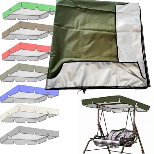 Funda de repuesto para columpio Hollywood de 2 a 3 plazas, impermeable, tela Oxford, color verde oscuro, 190 x 132 cm