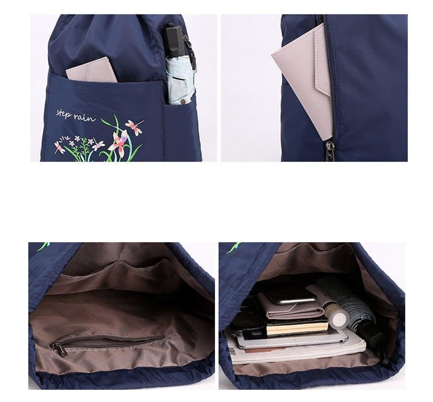 Image of SRZ School Bag College Bag Backpack for women Travel bag Polyester Trendy Stylish Backpack Drawstring Embroidery
